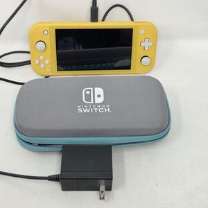 Nintendo Switch Lite Handheld Console Yellow 32GB w/ Case & Charger - Excellent